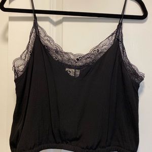 Wilfred Cropped Lace Camisole (black)
